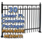 30 ft Complete Spear Smooth Top Residential Aluminum Fence 54" Pool Fencing Package