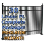 30 ft Complete Double Picket Residential Aluminum Fence 54" Pool Fencing Package