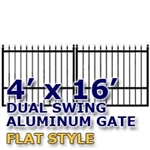 4' x 16' Residential Dual Aluminum Flat Style Driveway Gate