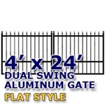 4' x 24' Residential Dual Aluminum Flat Style Driveway Gate