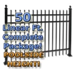 50 ft Complete Spear Top Residential Aluminum Fence 54" Pool Fencing Package