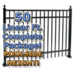 50 ft Complete Elegant Residential Aluminum Fence 54" Pool Fencing Package