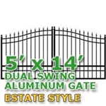 5' x 14' Residential Dual Aluminum Estate Style Driveway Gate