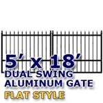 5' x 18' Residential Dual Aluminum Flat Style Driveway Gate