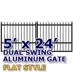 5' x 24' Residential Dual Aluminum Flat Style Driveway Gate