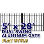 5' x 28' Residential Dual Aluminum Flat Style Driveway Gate