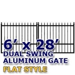 6' x 28' Residential Dual Aluminum Flat Style Driveway Gate