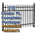 75 ft Complete Spear Top Residential Aluminum Fence 54" Pool Fencing Package