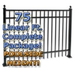 75 ft Complete Elegant Residential Aluminum Fence 54" Pool Fencing Package