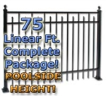 75 ft Complete Spear Smooth Top Residential Aluminum Fence 54" Pool Fencing Package