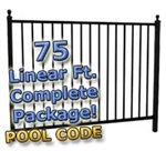 75 ft Complete Pool Code Residential Aluminum Fence 54" High Fencing Package