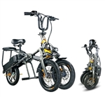 350 Watt Foldable Electric 48v Tricycle Trike Folding 3 Wheel Bike W/Dual Lithium Batteries Model: Trixy