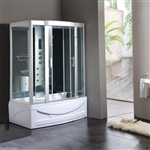 Rectangle Steam Shower and Tub Enclosure with Hydro Massage Jets 59" x 35 ½"