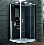Square Shower Room Enclosure with Hydro Massage Jets 39 ¾" x 39 ¾"