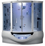 Superior Steam Shower & Hydro Massage Whirlpool Bathtub w/ 12" TV, Touchscreen Panel & Bluetooth