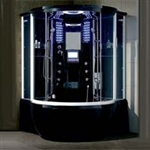 Brand New Prestige Black Jetted Tub and Steam Shower Room - 57" x 57" x 87"