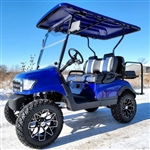 Brand New Charger 48V Electric Crew Golf Cart Four Seater W/Front & Rear Cameras - MM-MGC2X BLUE