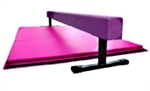 High Quality Purple 8' x 12" Balance Beam with Pink 6' Folding Mat