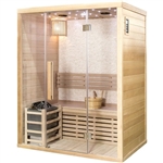 New Traditional Sauna 3 Person Canadian Hemlock Swedish Indoor Wet Dry Steam Sauna