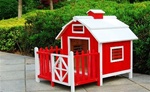 Red Wood Pet Dog House