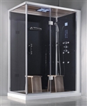 Zen Brand New 2 Person Right Hand Rectangular Walk In Corner Shower - 59" x 36" x 89"