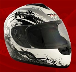 Adult Royal Silver Face Motorcycle Helmet (DOT Approved)