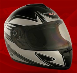 Adult Spartan Silver Full Face Motorcycle Helmet (DOT Approved)