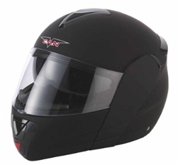 Adult Flat Black Flip Up Motorcycle Helmet (DOT Approved)