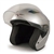 Adult Silver Metro Open Face Motorcycle Helmet (DOT Approved)