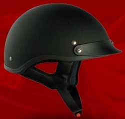 Adult Flat Black Half Helmet Cruising Helmet (DOT Approved)