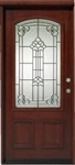 Solid Wood Mahogany 36" Light Arch Pre-Hung Exterior Door