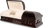 Solid Wood Casket With Dark High Gloss Finish