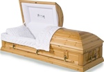 Solid Wood Casket With Natural Finish