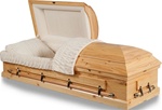 Solid Wood Casket With Natural Pine Finish