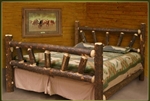 Brand New Rustic Furniture Bark On Lodge Pole Pine Log Bed