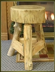 Brand New Rustic Furniture Suncracked Tripod End Table with Lumber Supports