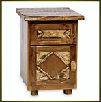Brand New Rustic Furniture Enclosed Nightstand - Adirondack Style