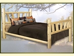 Brand New GoodTimber Rustic Furniture Log Bed with Sunburst Pattern