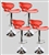 4 Swivel Red Elegant PU Leather Modern Adjustable Hydraulic Bar Stools