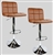 2 Mocha Swivel Leather Modern Adjustable Hydraulic Bar Stools