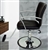 Black Leather Hydraulic Barber Chair With Chrome Footrest and Armrests