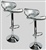 2 Swivel Silver Modern  Leather Modern Adjustable Hydraulic Bar Stools