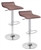 2 Mocha Brown Swivel Seat Modern Chrome Bar Stools