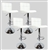 4 Swivel White Elegant Modern Leather Adjustable Hydraulic Bar Stools