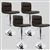 4 Swivel Brown Elegant Modern Leather Adjustable Hydraulic Bar Stools Coffee