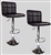 2 Black Swivel Elegant PU Leather Modern Adjustable Hydraulic Bar Stools