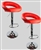 2 Red Swivel Leather Seat Modern Adjustable Hydraulic Bar Stools