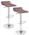 2 Mocha Brown Swivel Seat Modern Bombo Chair Bar Stools