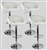 4 Barstools Swivel Seat White Leather Modern Hydraulic Adjustable