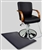 Black Leather Hydraulic Barber Chair With Wooden Arm Rests and Anti Fatigue Comfort Floor Mat